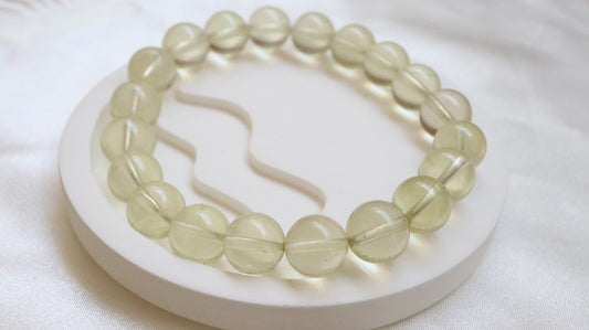 Lemon Quartz Bead Crystal Bracelet
