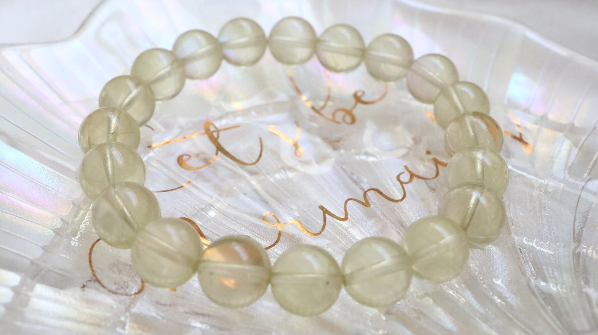 Lemon Quartz Bead Crystal Bracelet