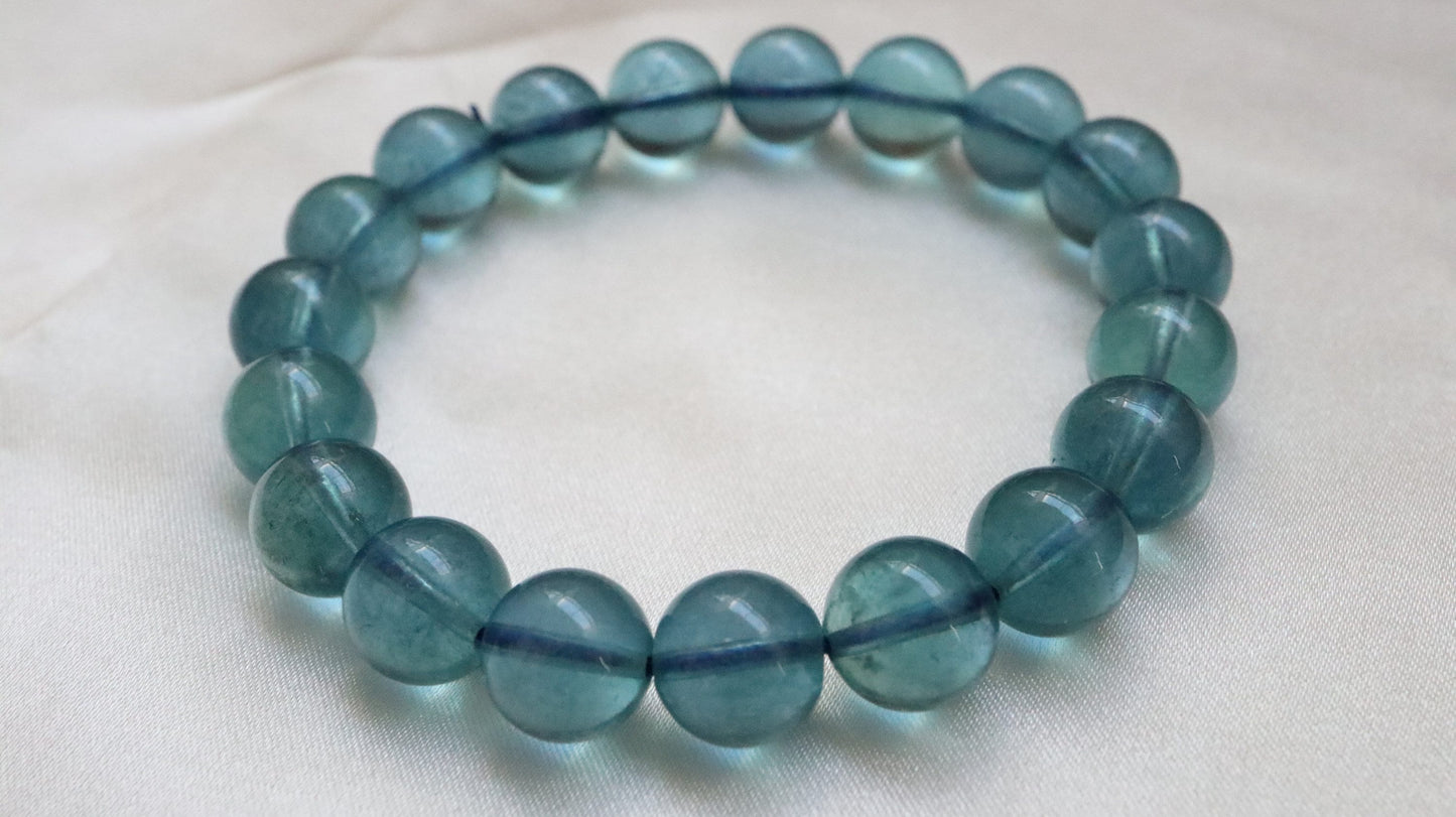 Aquamarine Bead Crystal Bracelet