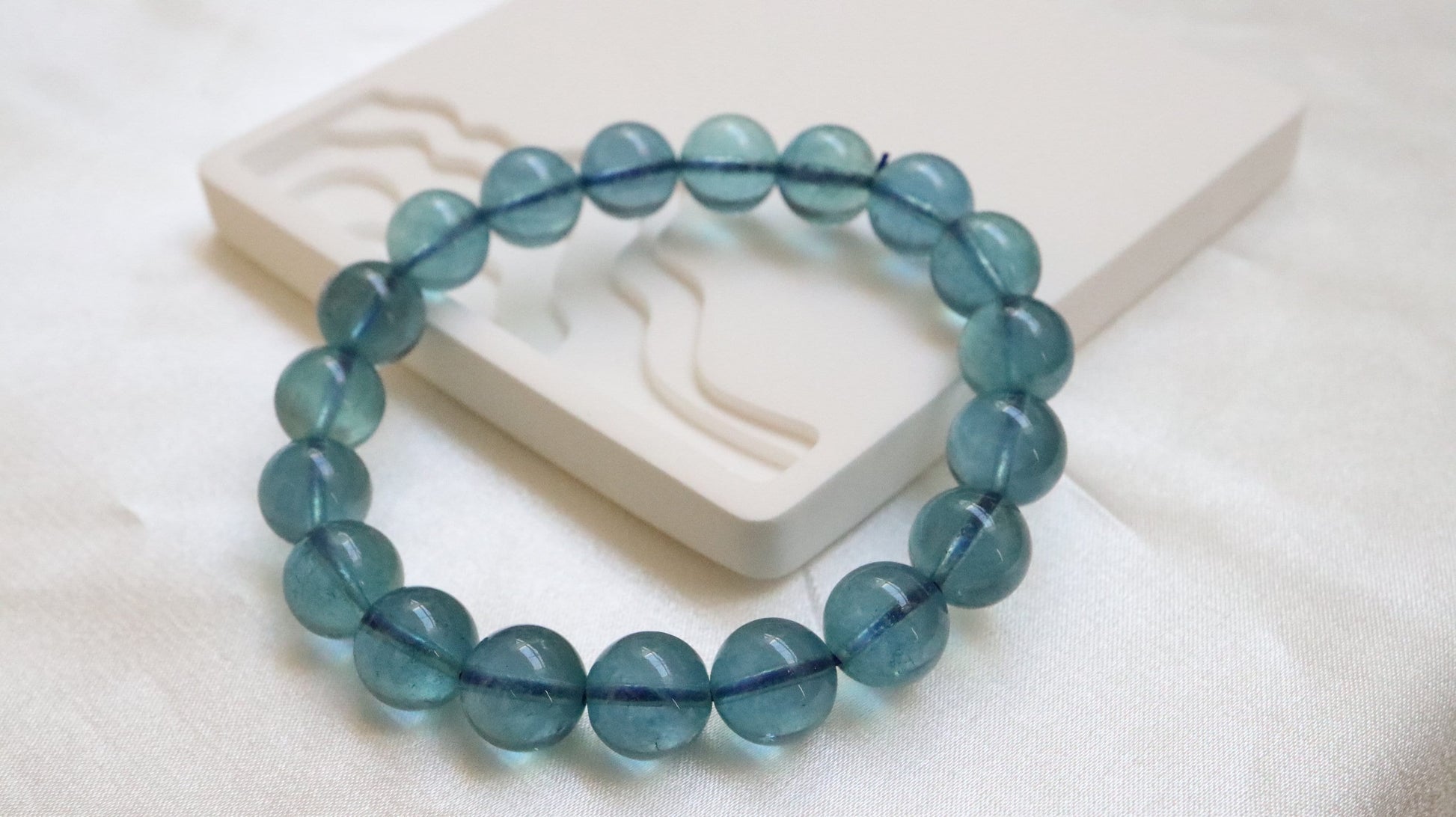 Aquamarine Bead Crystal Bracelet
