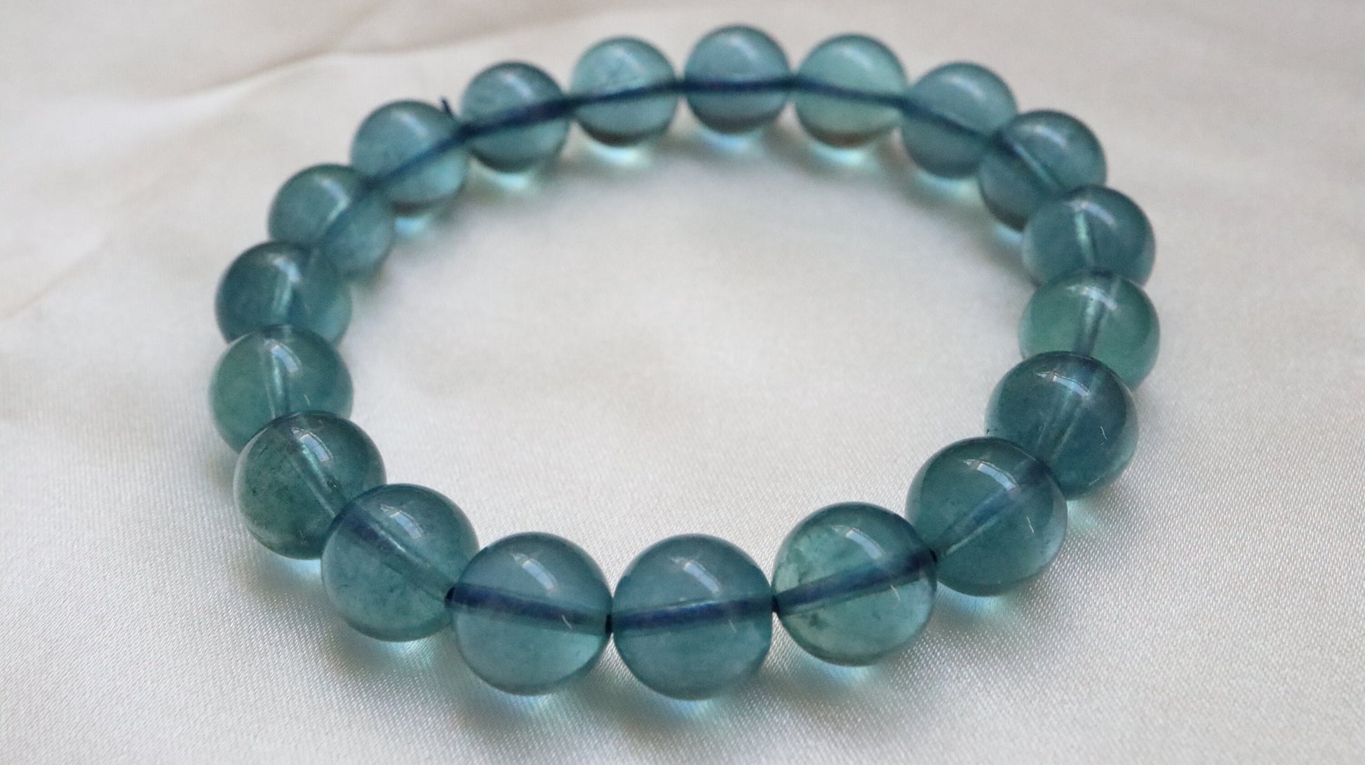 Aquamarine Bead Crystal Bracelet