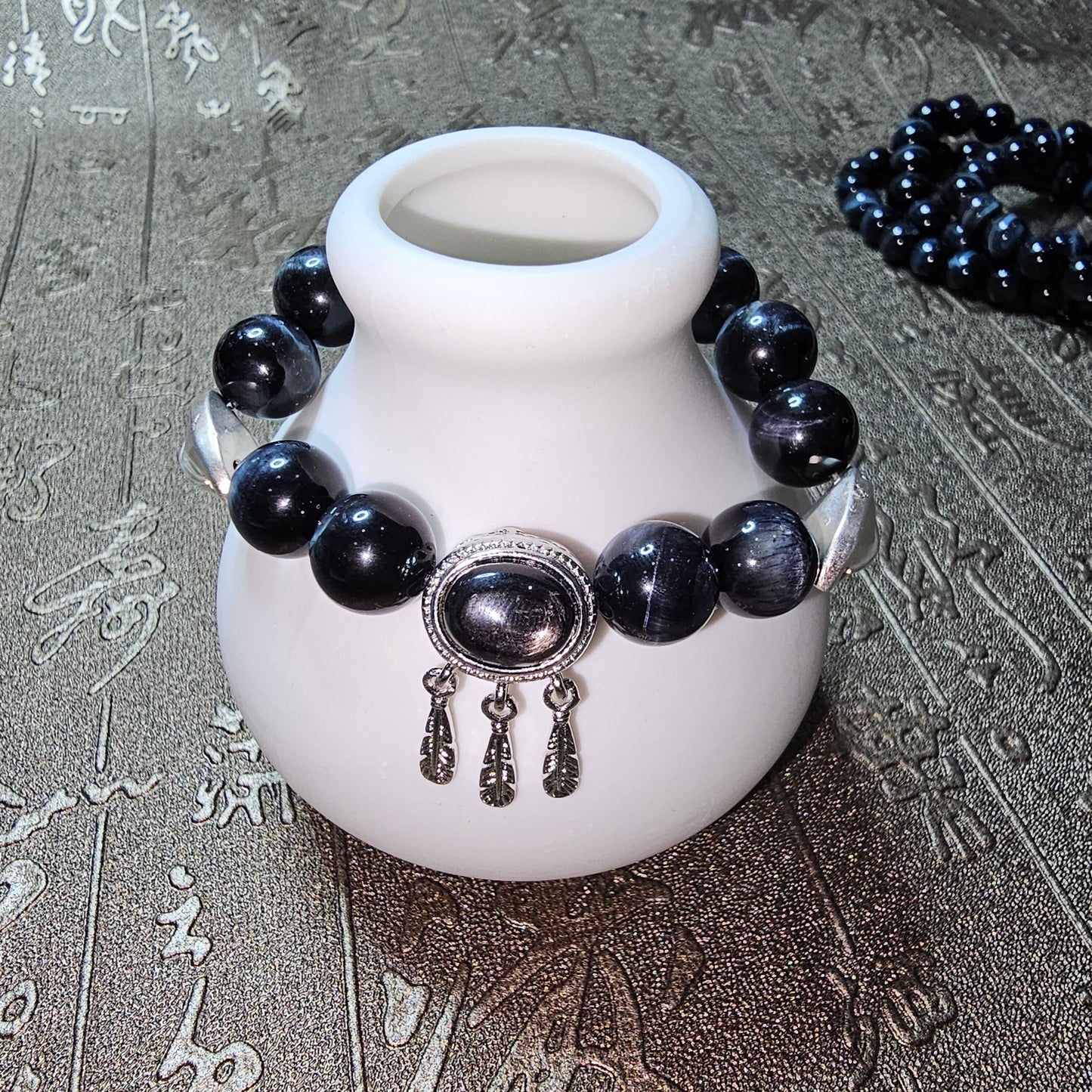 Natural Blue Tiger Eye Bracelect, Hypersthene Crystal Bracelet, Protection and Grounding, Wealth and Inner Strength