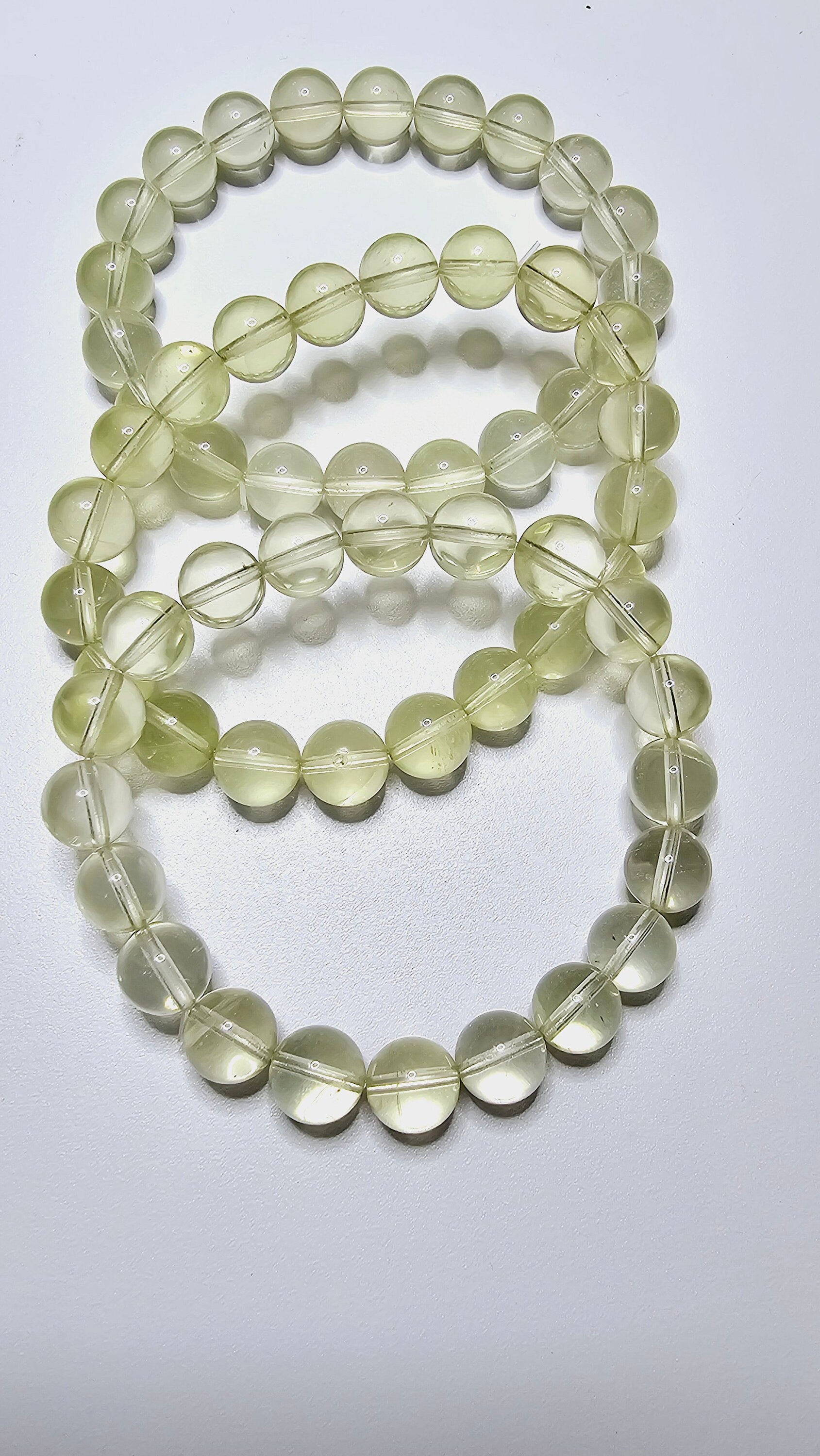 Lemon Quartz Bead Crystal Bracelet