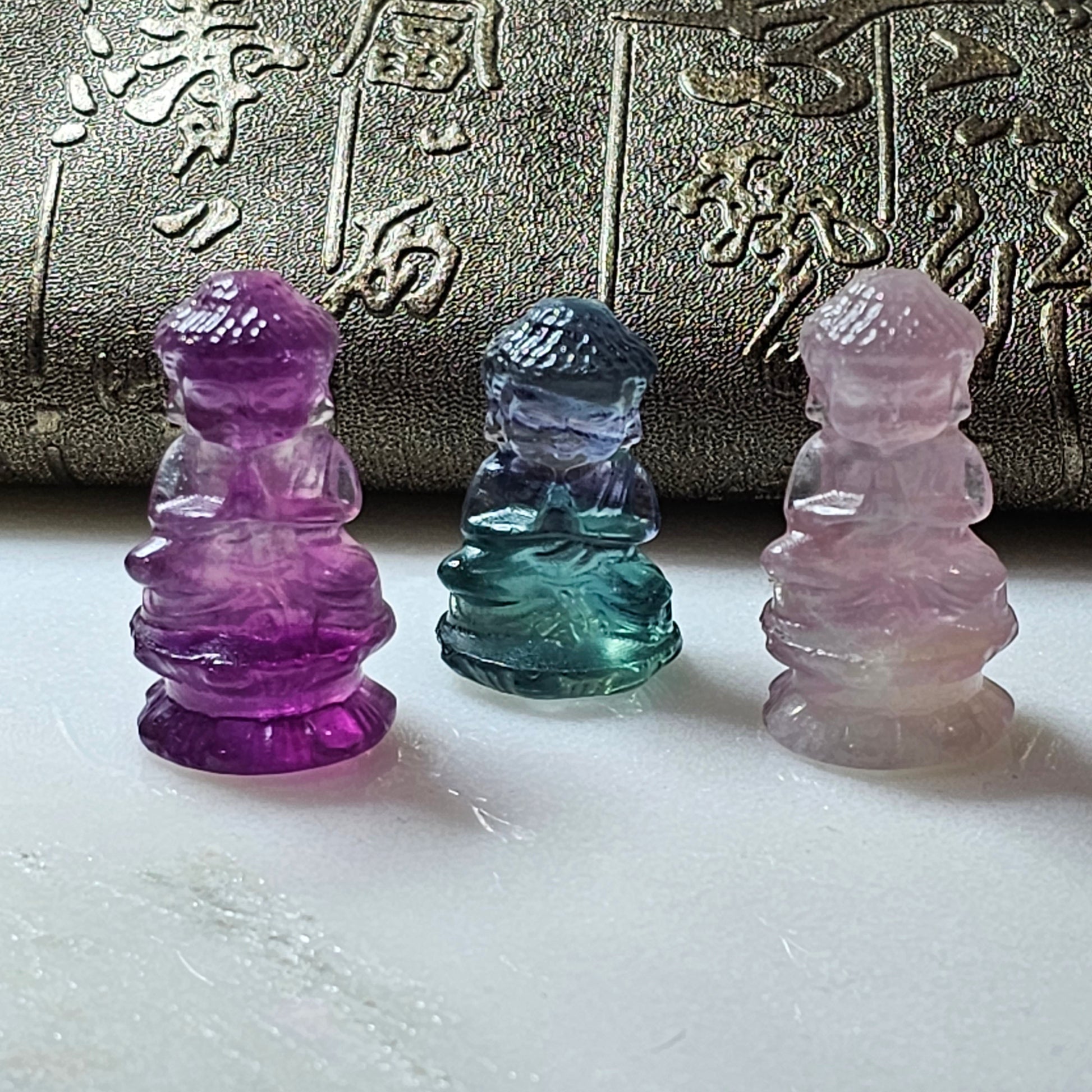 FengShui House Decoration > Natural Forite Stone Baby Buddha Displays