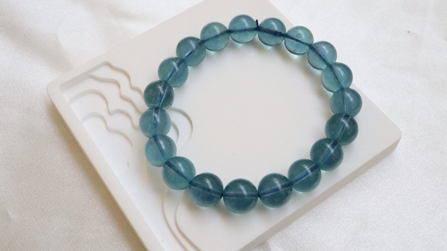 Aquamarine Bead Crystal Bracelet