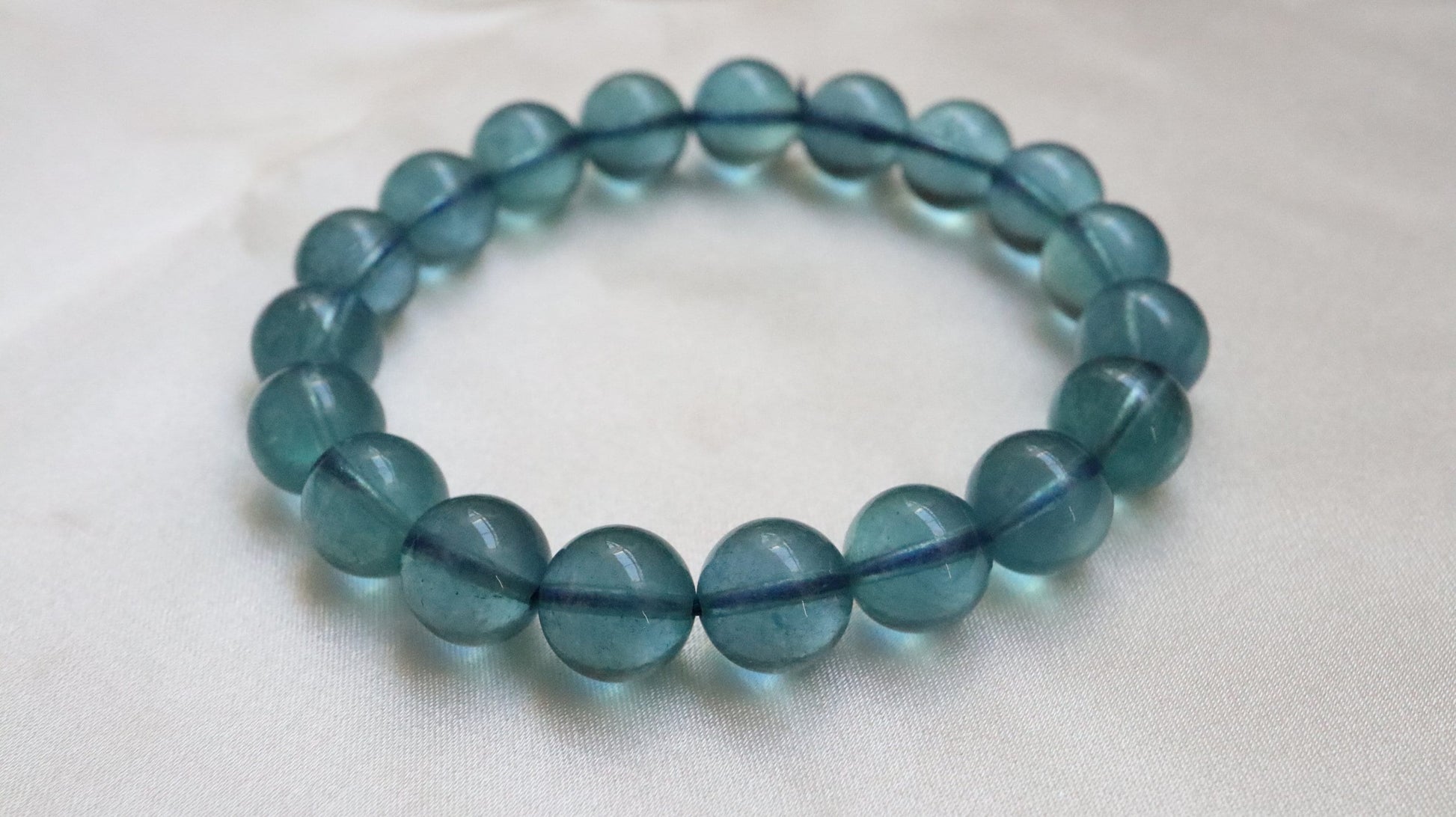 Aquamarine Bead Crystal Bracelet