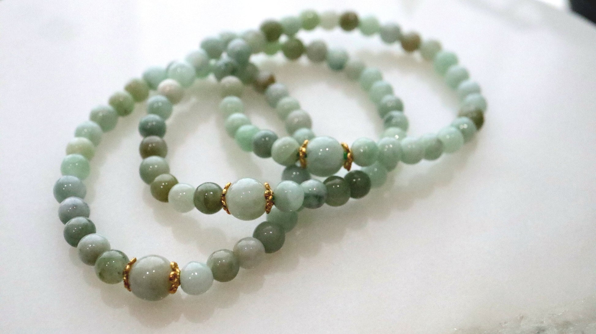 Burmese Jade Bracelect, Jade Bead Bracelet, Genuine Burmese Jade