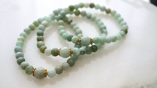 Burmese Jade Bracelect, Jade Bead Bracelet, Genuine Burmese Jade