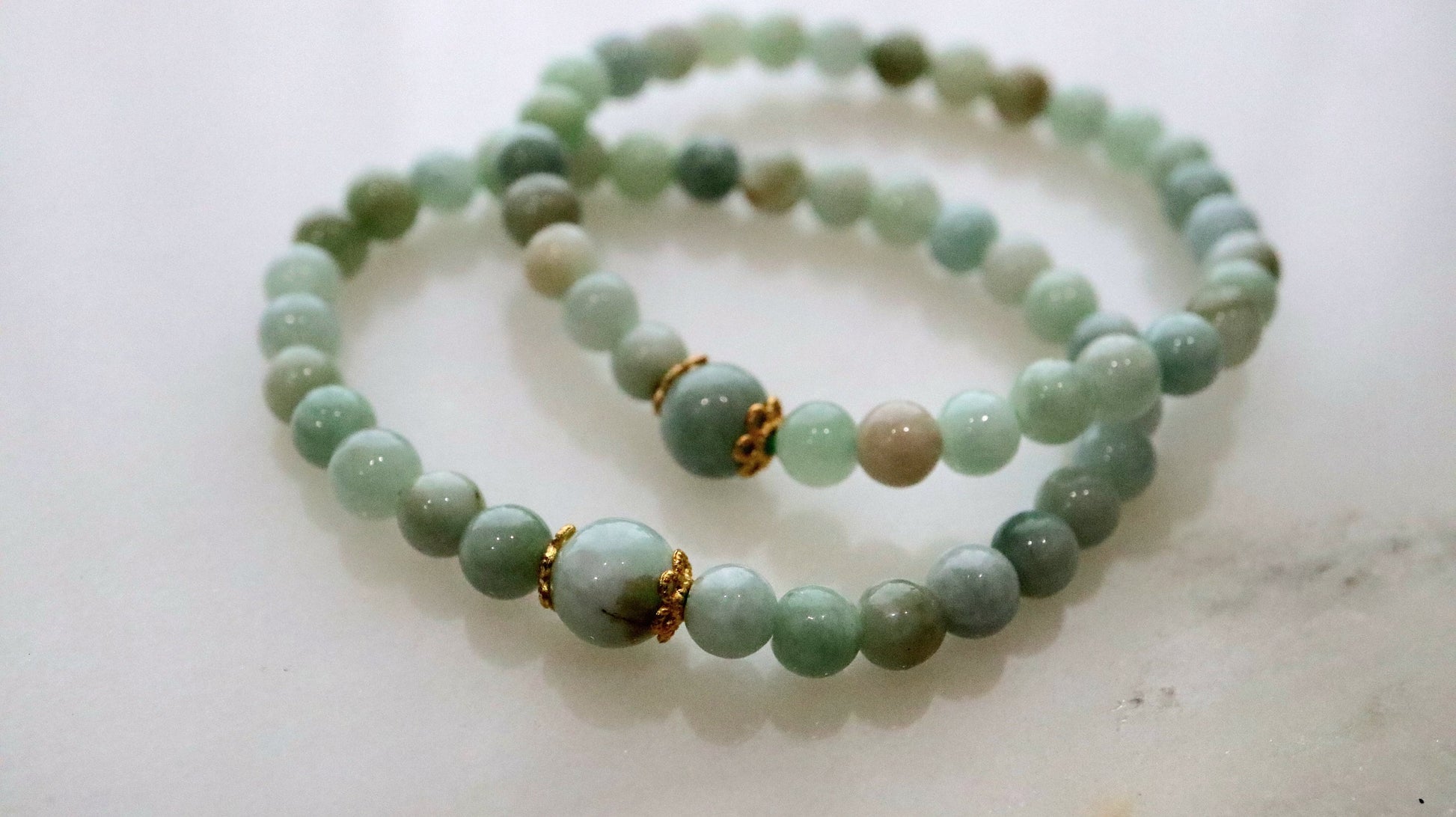 Burmese Jade Bracelect, Jade Bead Bracelet, Genuine Burmese Jade