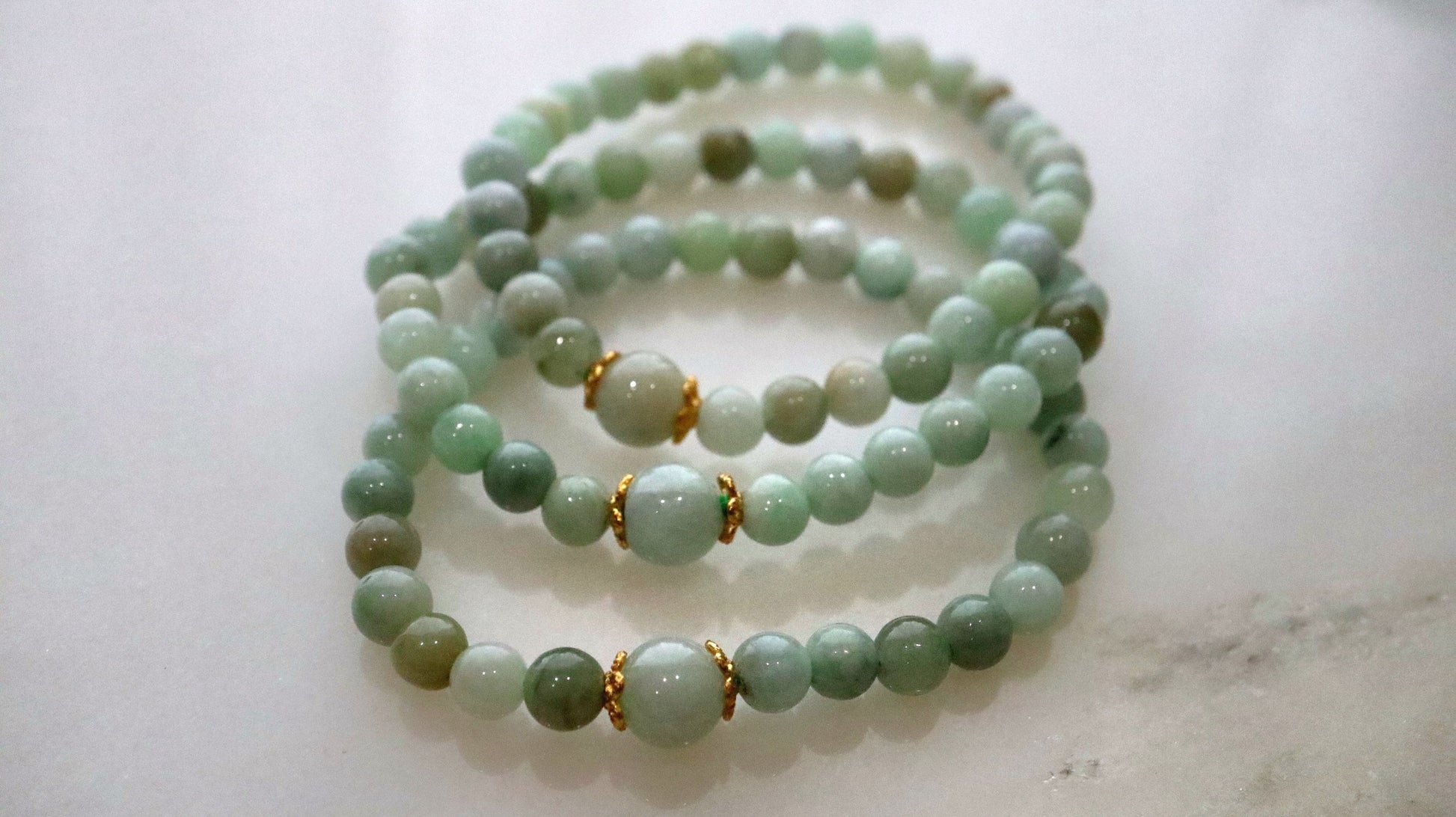 Burmese Jade Bracelect, Jade Bead Bracelet, Genuine Burmese Jade