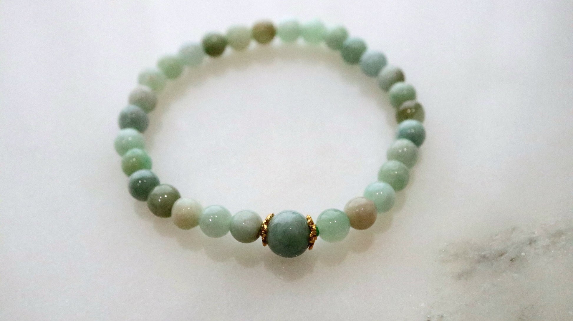 Burmese Jade Bracelect, Jade Bead Bracelet, Genuine Burmese Jade