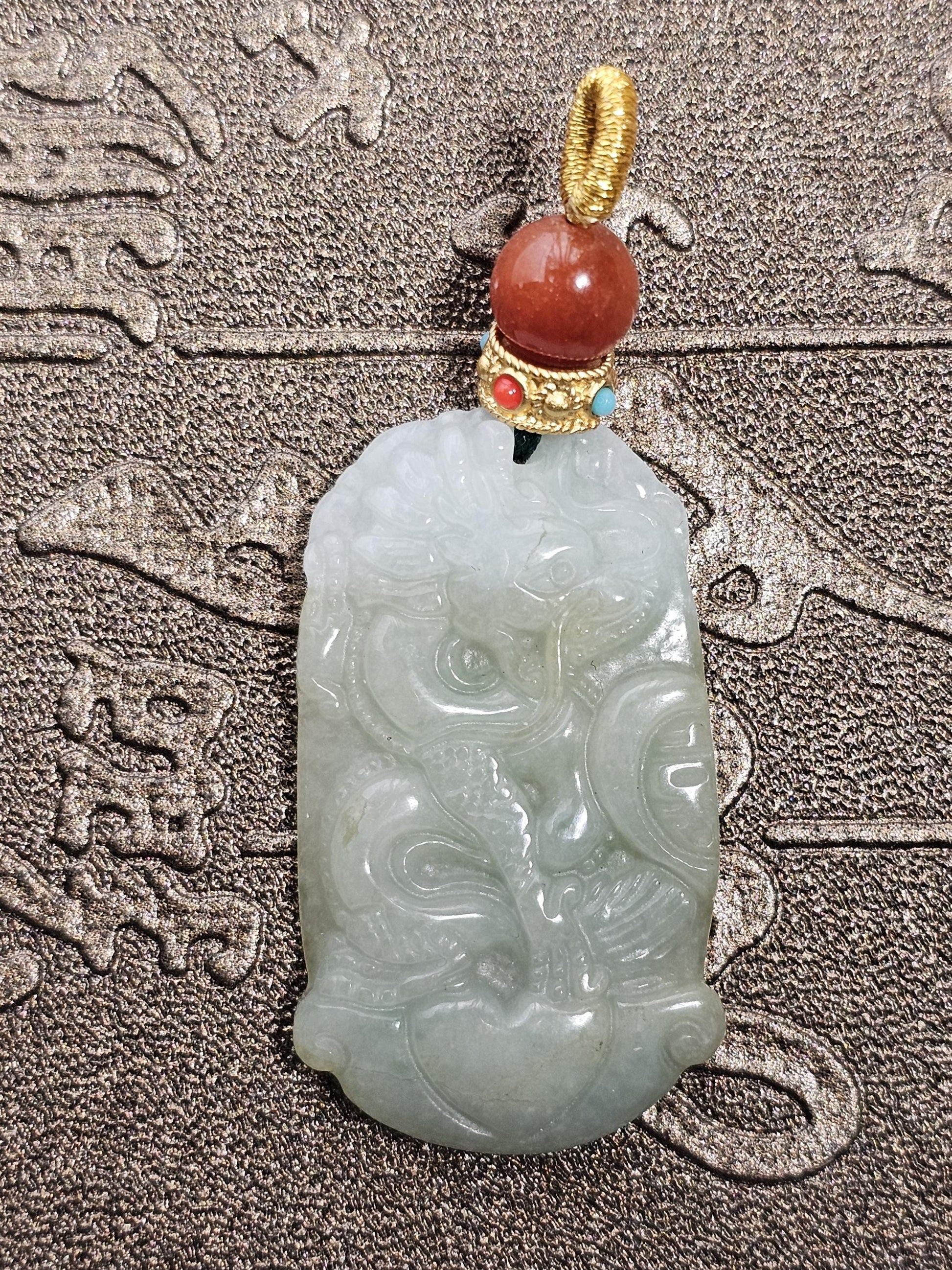 Burmese Jade Dragon Pendant