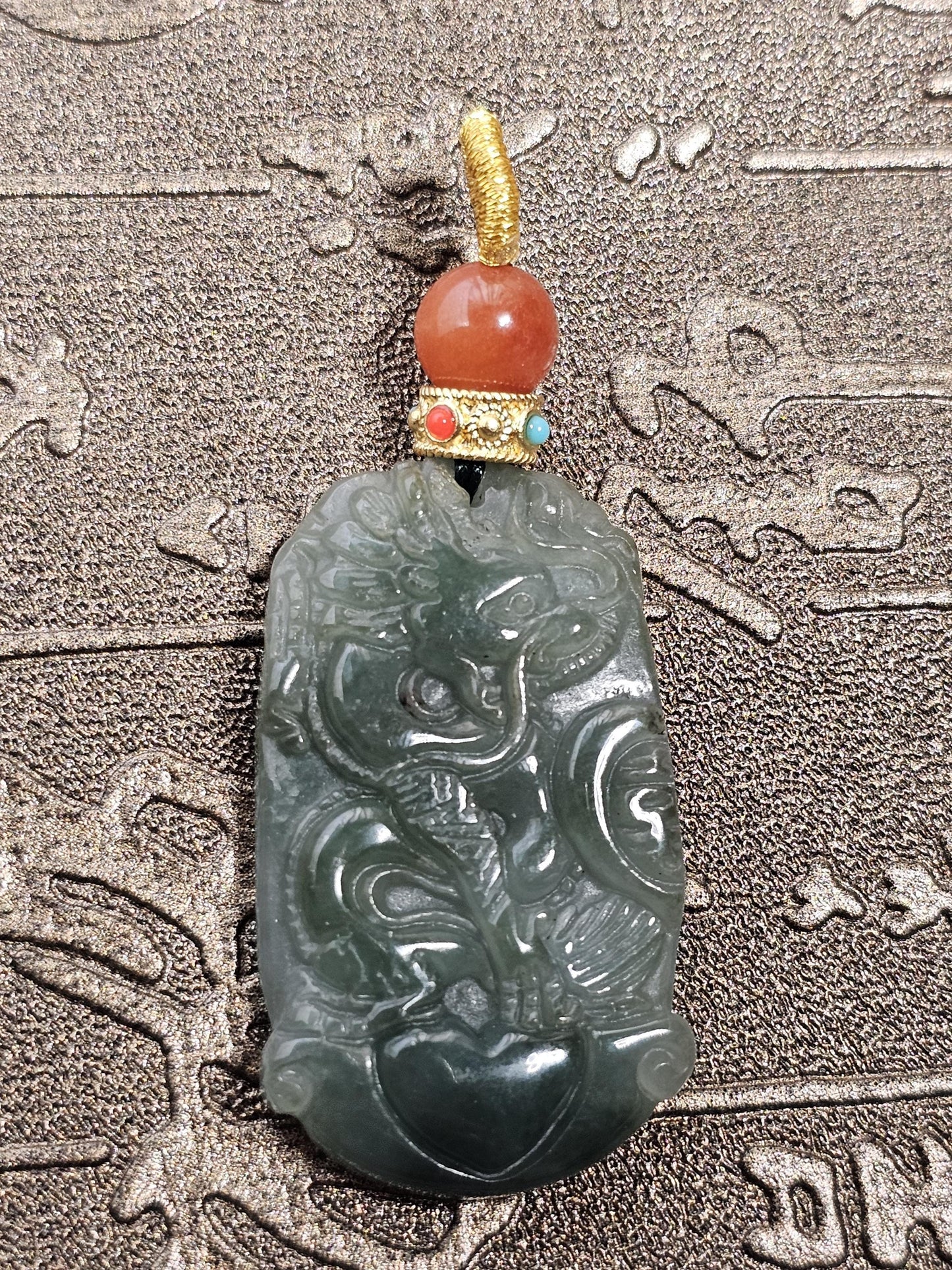 Burmese Jade Dragon Pendant