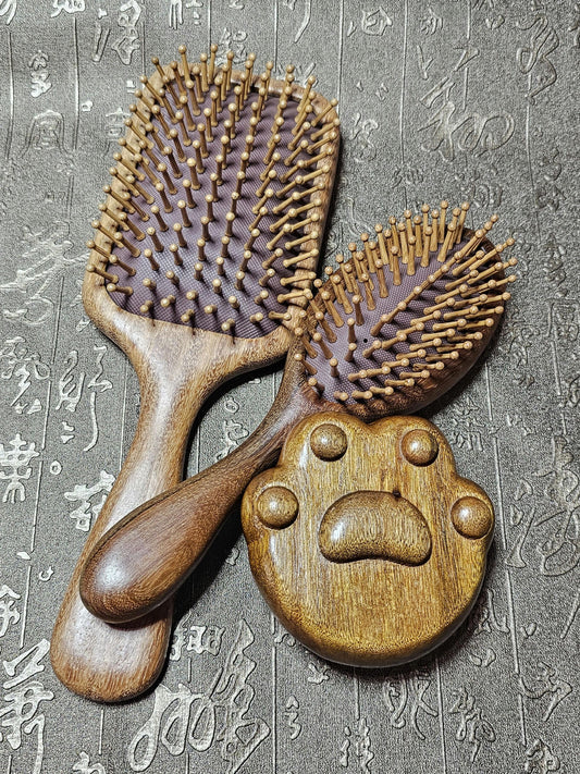 Sandalwood Cushion Comb, Massage Comb, Wood Comb