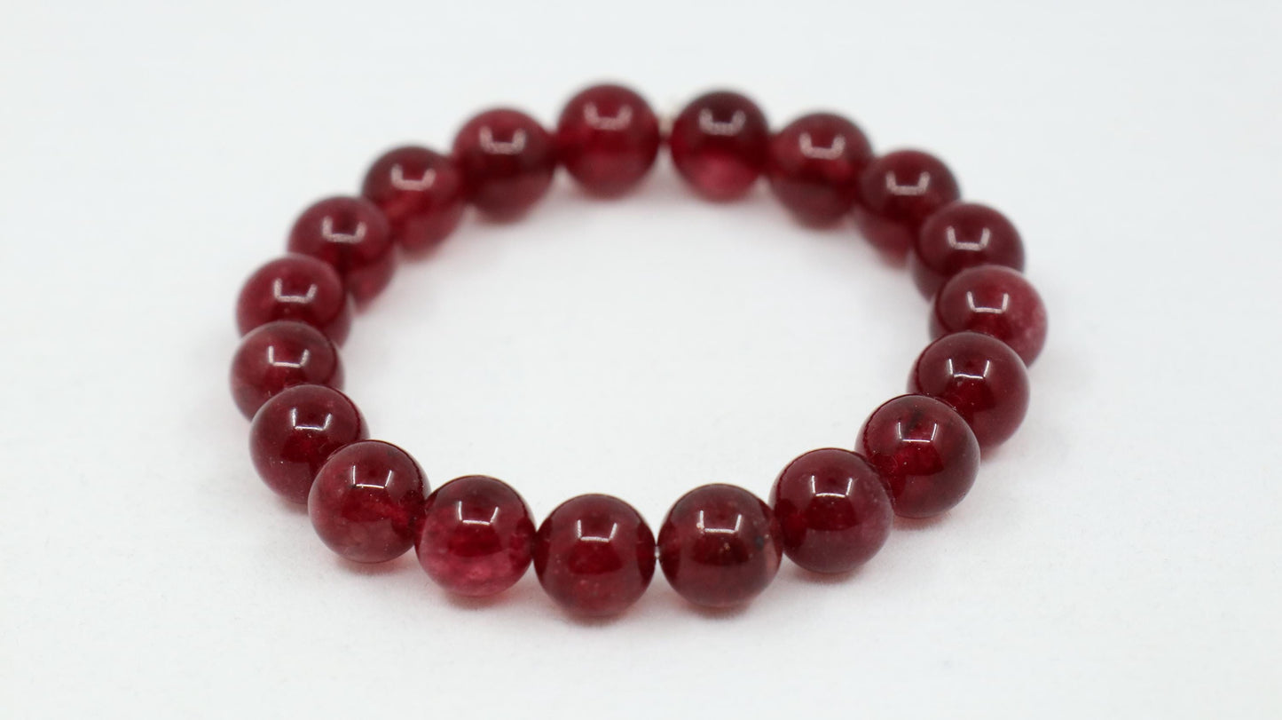 Strawberry Quartz, Healing Quartz, Crystal Bracelet, Color Enhanced