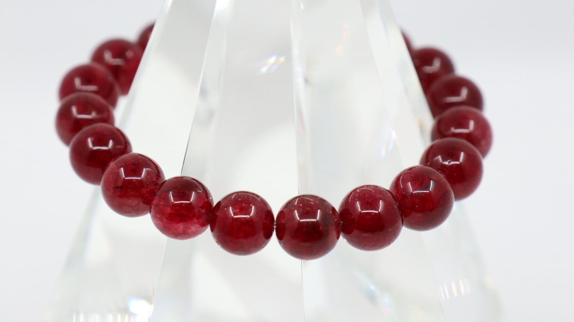 Strawberry Quartz, Healing Quartz, Crystal Bracelet, Color Enhanced