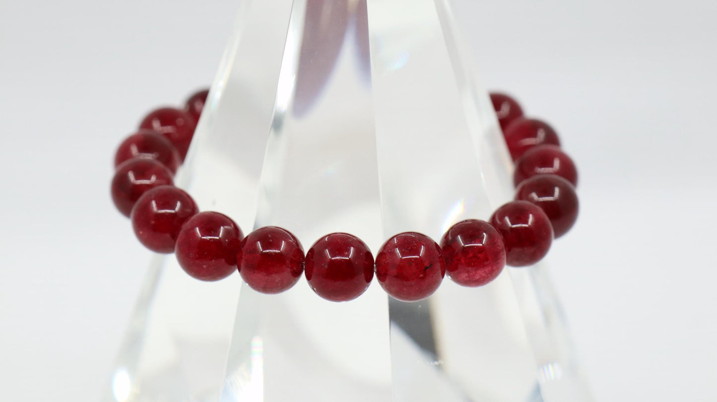 Strawberry Quartz, Healing Quartz, Crystal Bracelet, Color Enhanced