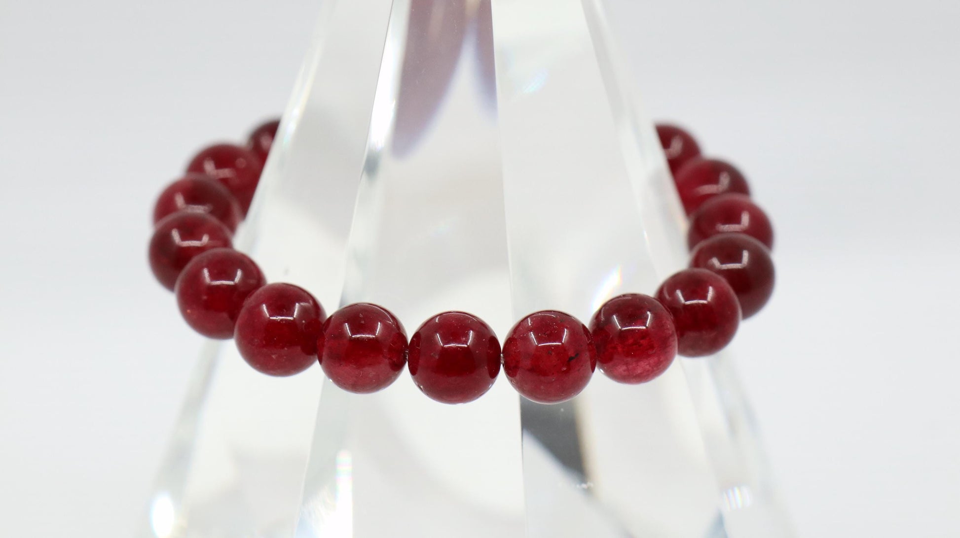 Strawberry Quartz, Healing Quartz, Crystal Bracelet, Color Enhanced