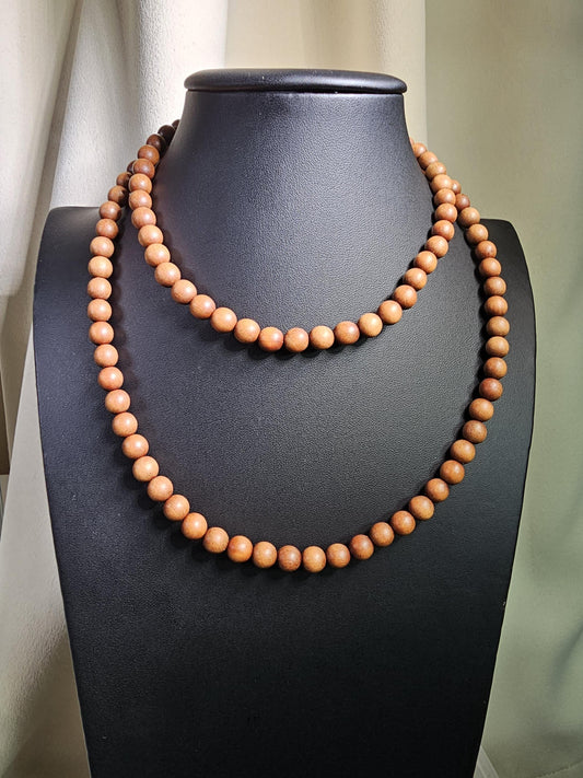 Sandalwood Necklace, Buddhist Bead, Fashion Accessories, Amora Wood