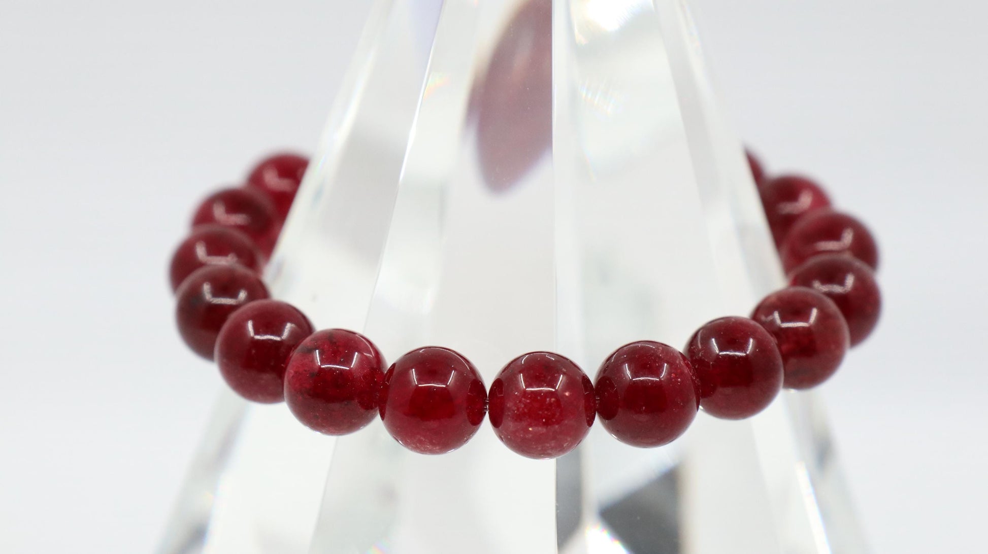 Strawberry Quartz, Healing Quartz, Crystal Bracelet, Color Enhanced