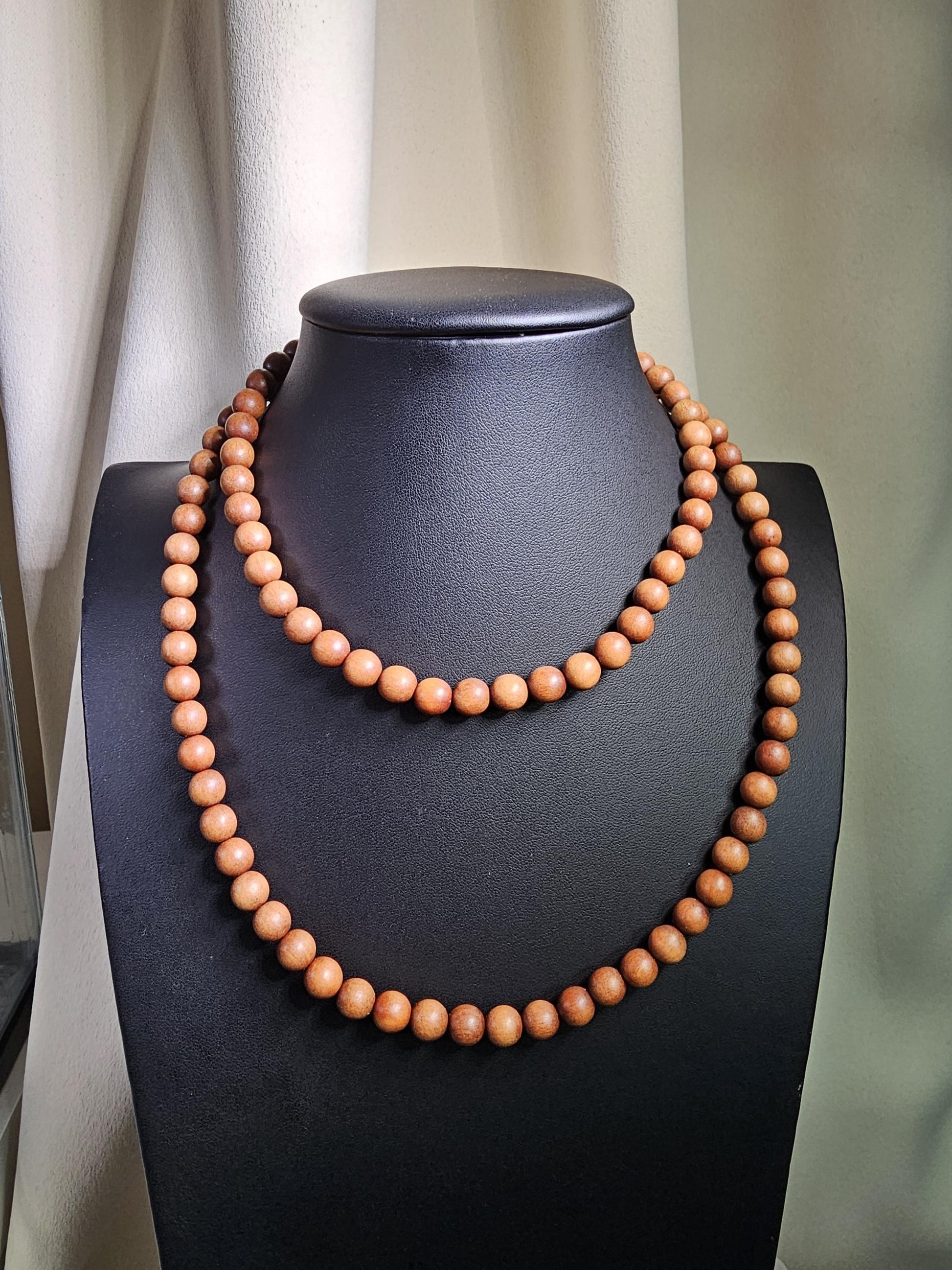 Sandalwood Necklace, Buddhist Bead, Fashion Accessories, Amora Wood