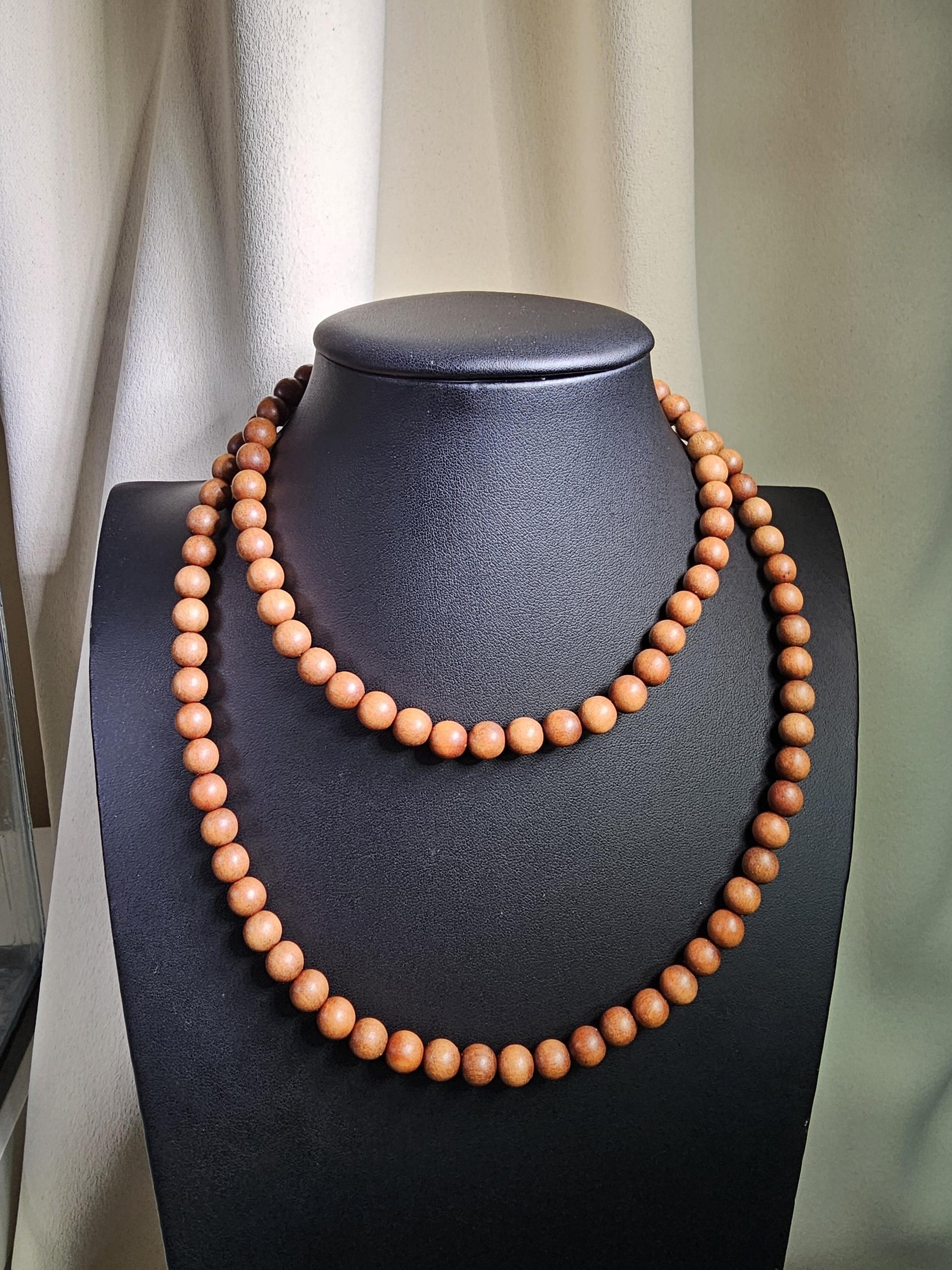 Sandalwood Necklace, Buddhist Bead, Fashion Accessories, Amora Wood