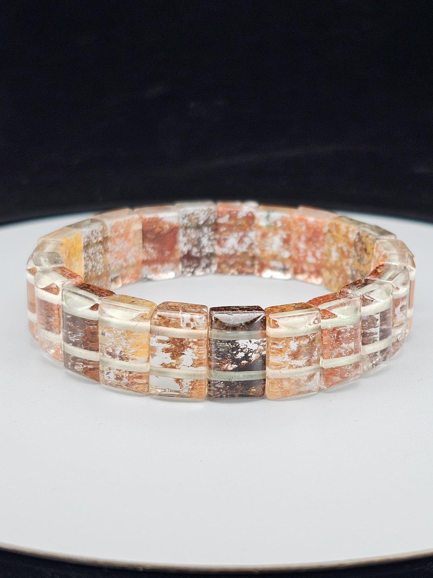 Garden Phantom Bracelet, Grounded and Protected, Clear Negative Energy, Garden Phantom Retangle Bangle