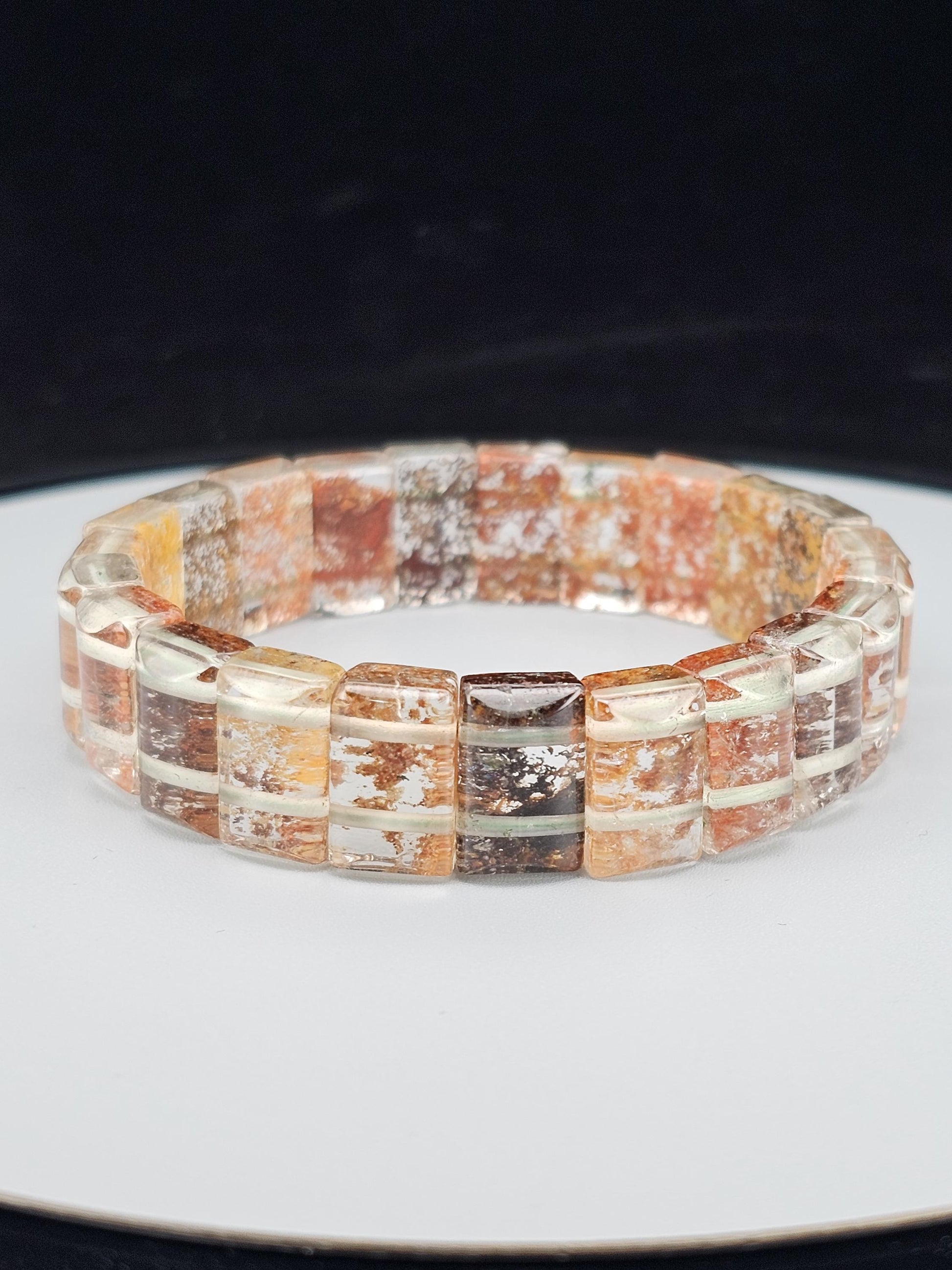 Garden Phantom Bracelet, Grounded and Protected, Clear Negative Energy, Garden Phantom Retangle Bangle