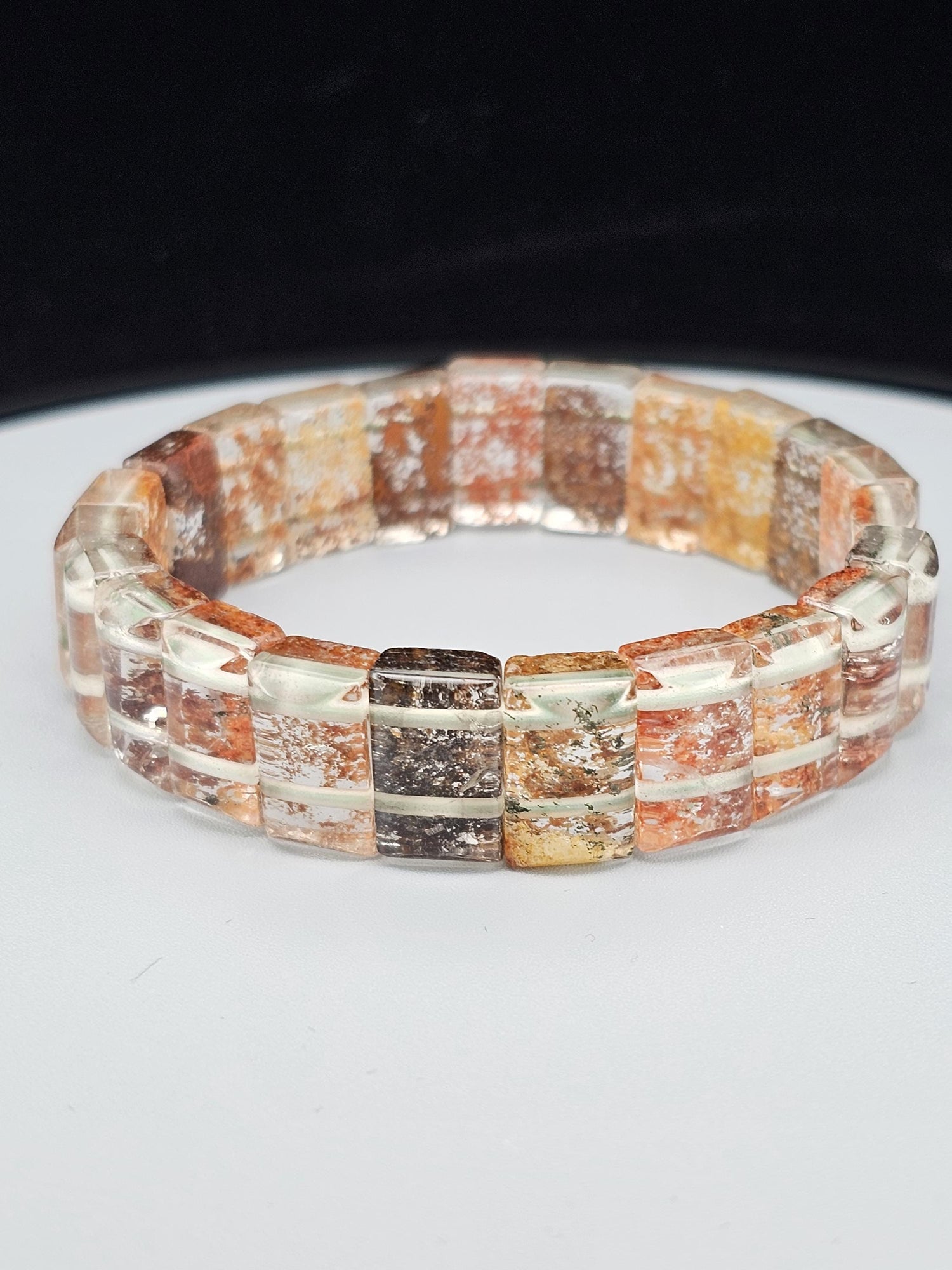 Garden Phantom Bracelet, Grounded and Protected, Clear Negative Energy, Garden Phantom Retangle Bangle