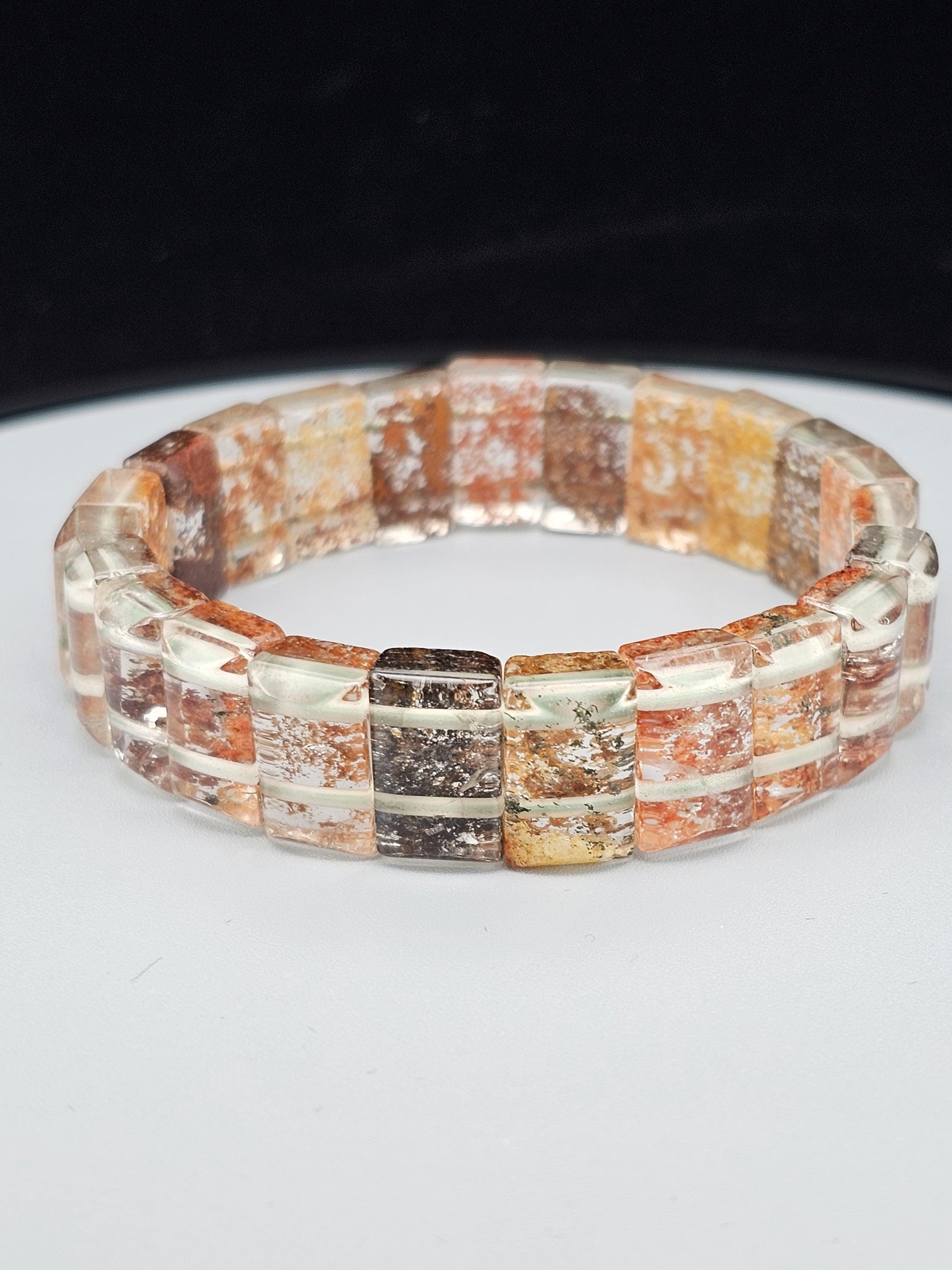 Garden Phantom Bracelet, Grounded and Protected, Clear Negative Energy, Garden Phantom Retangle Bangle
