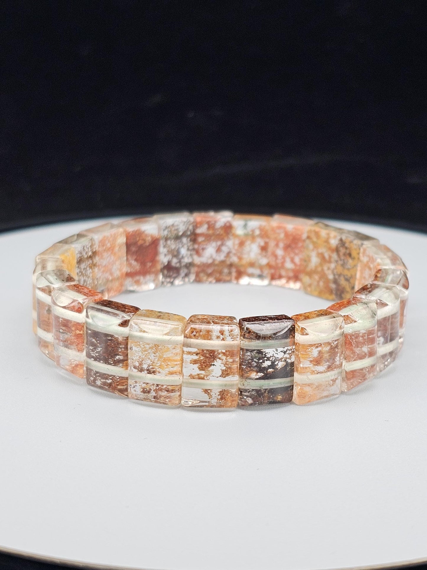 Garden Phantom Bracelet, Grounded and Protected, Clear Negative Energy, Garden Phantom Retangle Bangle