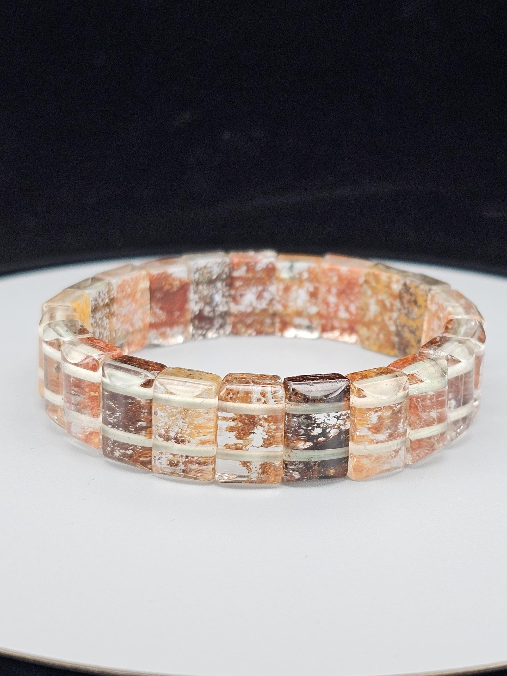 Garden Phantom Bracelet, Grounded and Protected, Clear Negative Energy, Garden Phantom Retangle Bangle