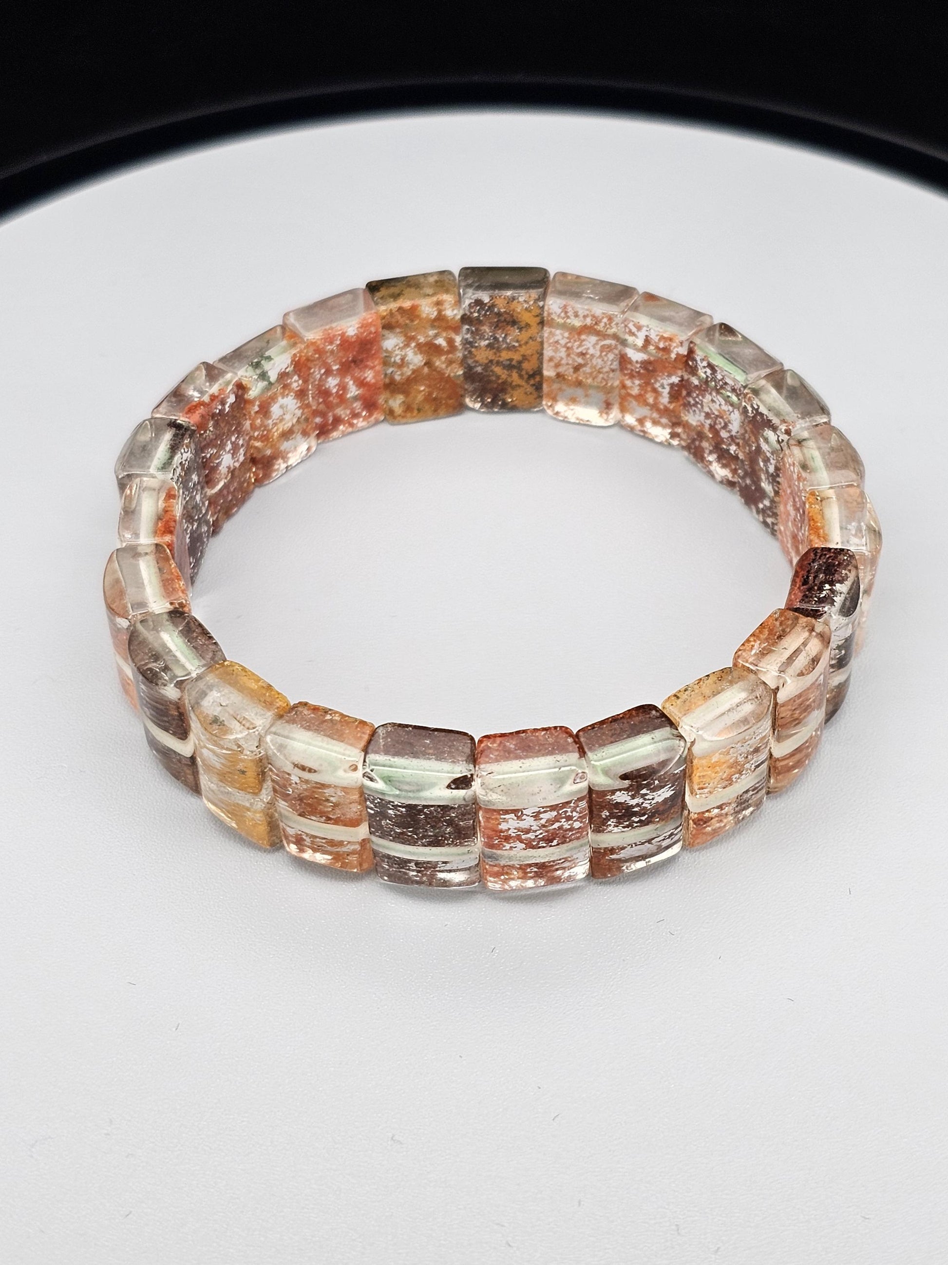 Garden Phantom Bracelet, Grounded and Protected, Clear Negative Energy, Garden Phantom Retangle Bangle