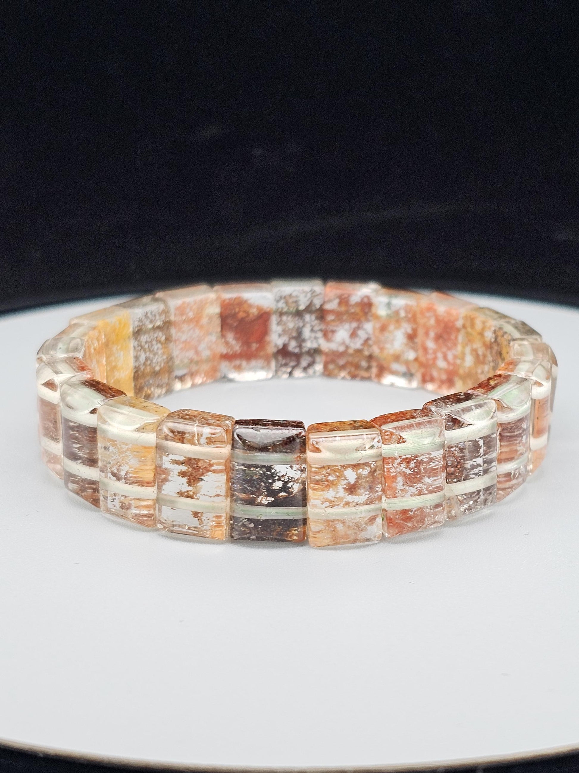 Garden Phantom Bracelet, Grounded and Protected, Clear Negative Energy, Garden Phantom Retangle Bangle