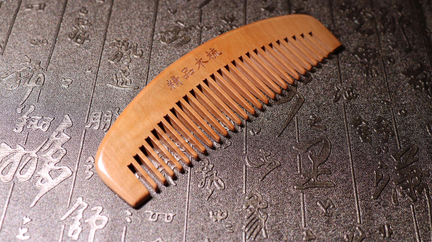 Peach Wood Comb, Marriage Custom Comb, Scalp Health, Massage Comb, Dragon and Phoenix