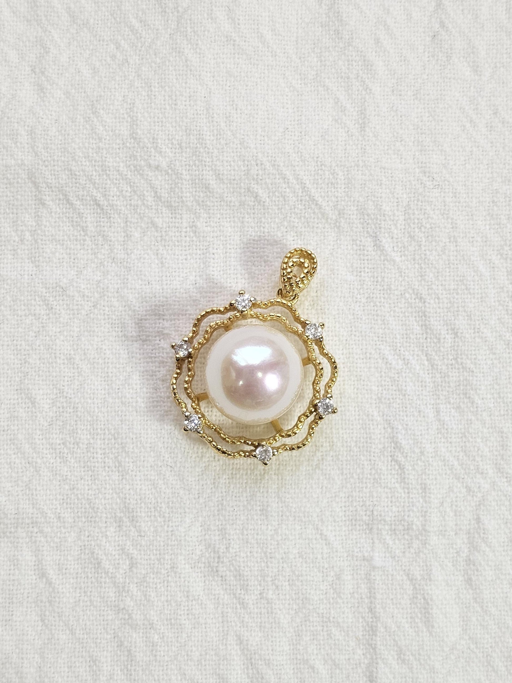 Freshwater Pearl Pendant, 18k Gold Pendant, Vintage Style Pearl Jewelry, Edison Pearl Pendant
