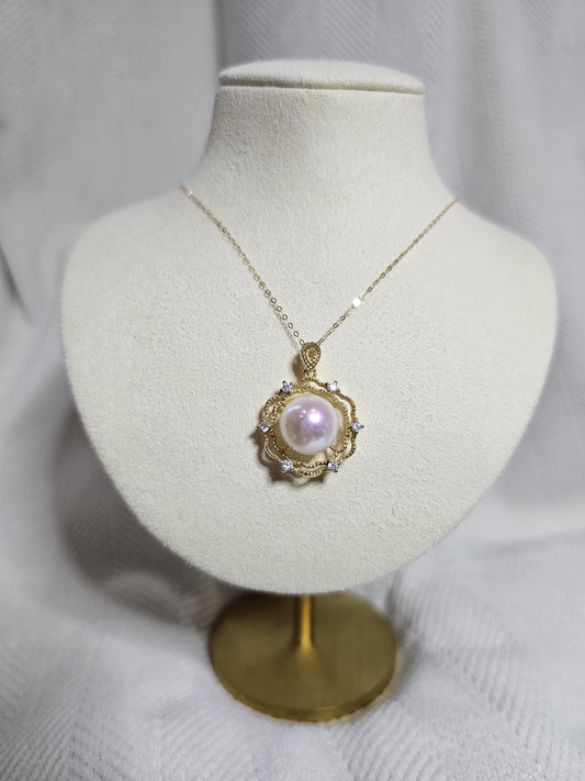 Freshwater Pearl Pendant, 18k Gold Pendant, Vintage Style Pearl Jewelry, Edison Pearl Pendant