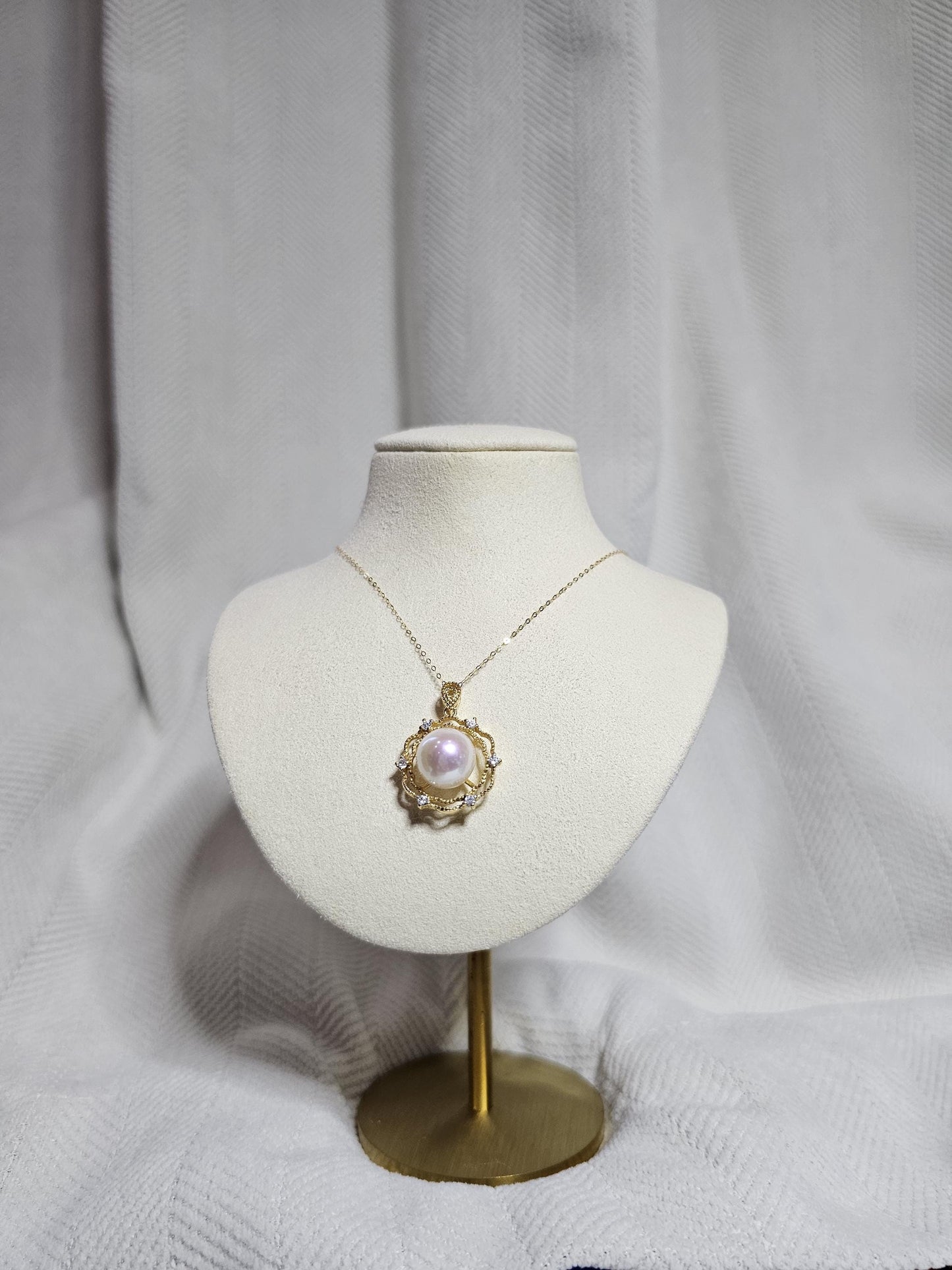 Freshwater Pearl Pendant, 18k Gold Pendant, Vintage Style Pearl Jewelry, Edison Pearl Pendant