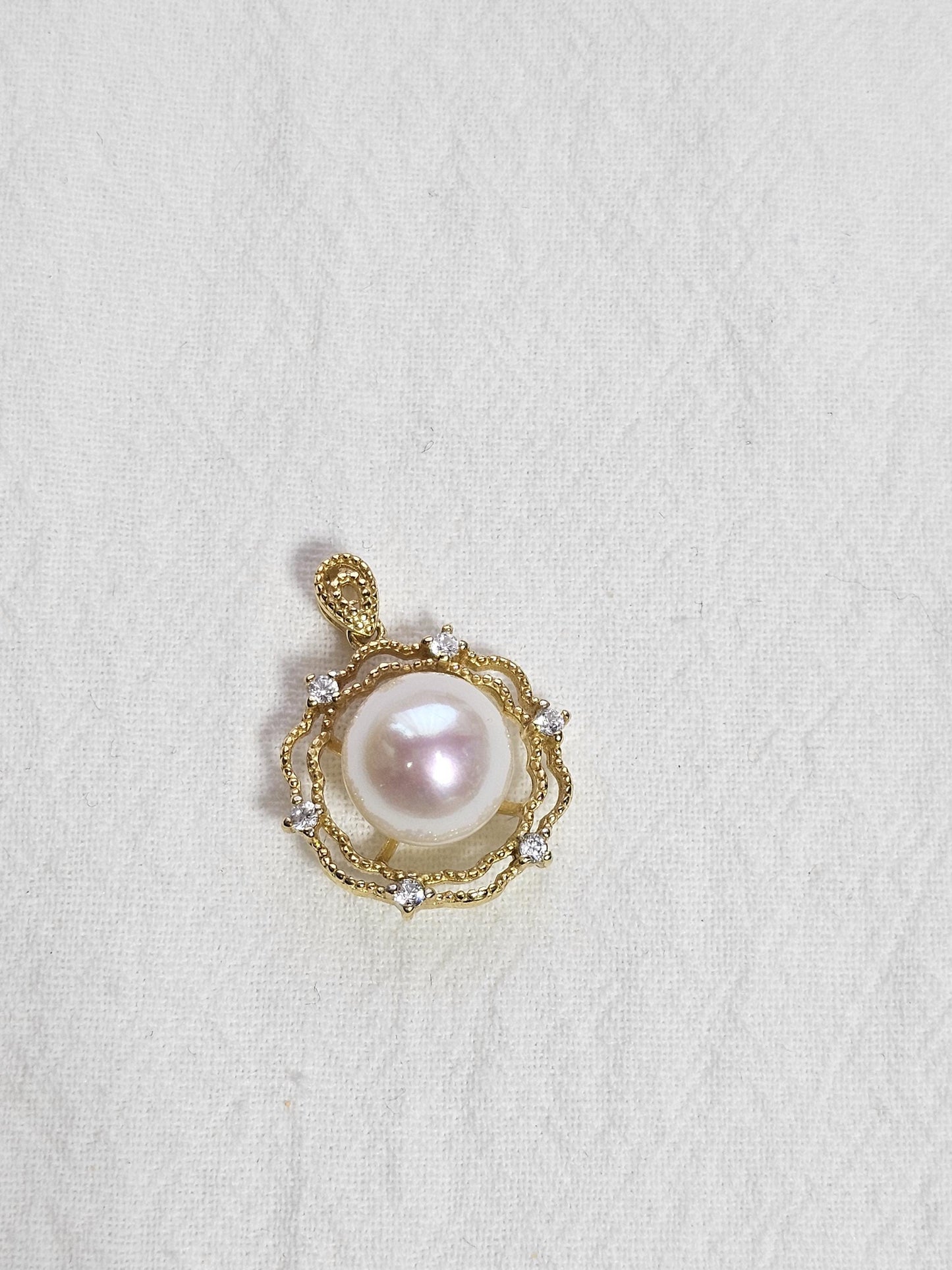 Freshwater Pearl Pendant, 18k Gold Pendant, Vintage Style Pearl Jewelry, Edison Pearl Pendant