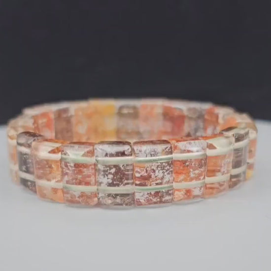 Garden Phantom  Bracelet, Grounded and Protected, Clear Negative Energy, Garden Phantom Retangle Bangle